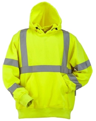 High Visibility Polyester Fleece Hooded Pullover